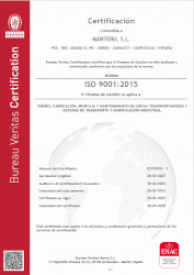 CERTIFICADO ISO 9001:2015 de MANTENU